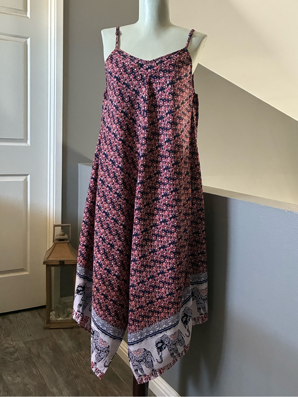 Bohemian Handkerchief Dress Large Hint of Blush